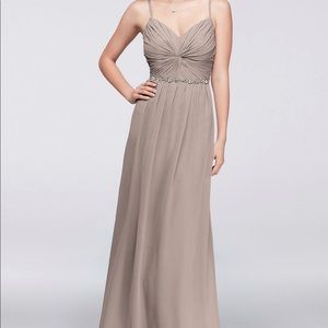 David’s Bridal twist bodice chiffon bridesmaid